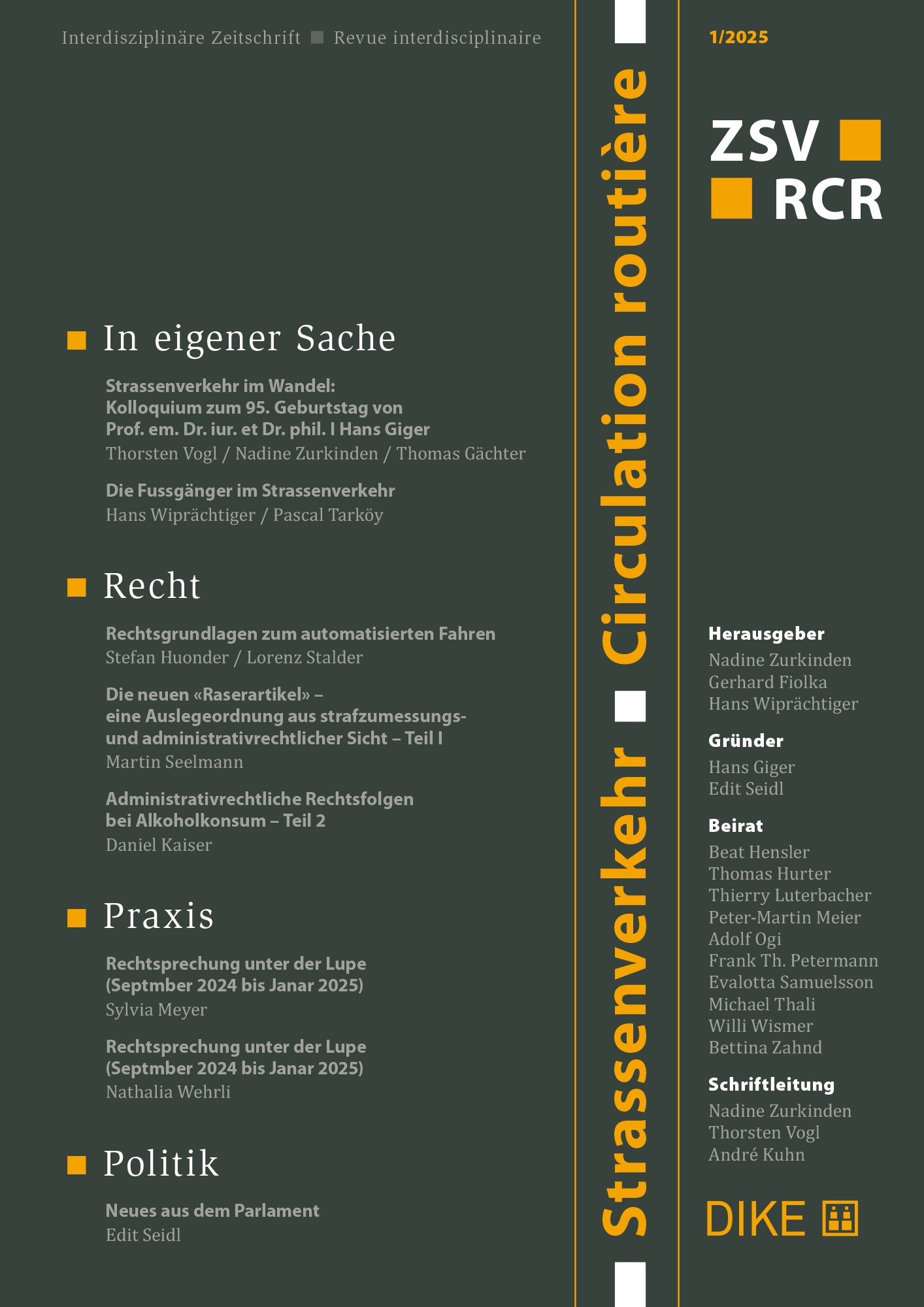 Strassenverkehr / Circulation routière 2/2021 - DIKE Verlag